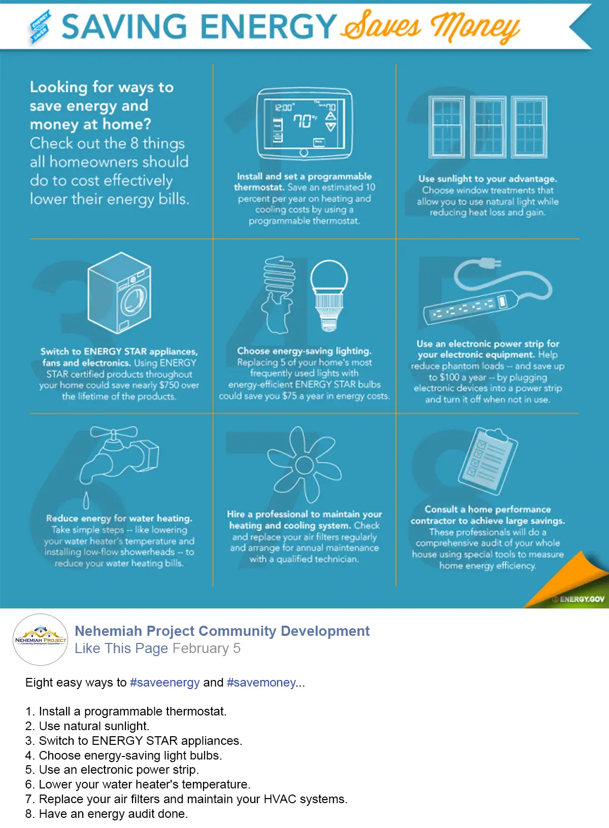 Infographic on ways to save with Energy Star appliances and electronics. 
