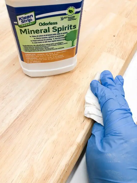 applying mineral spirit