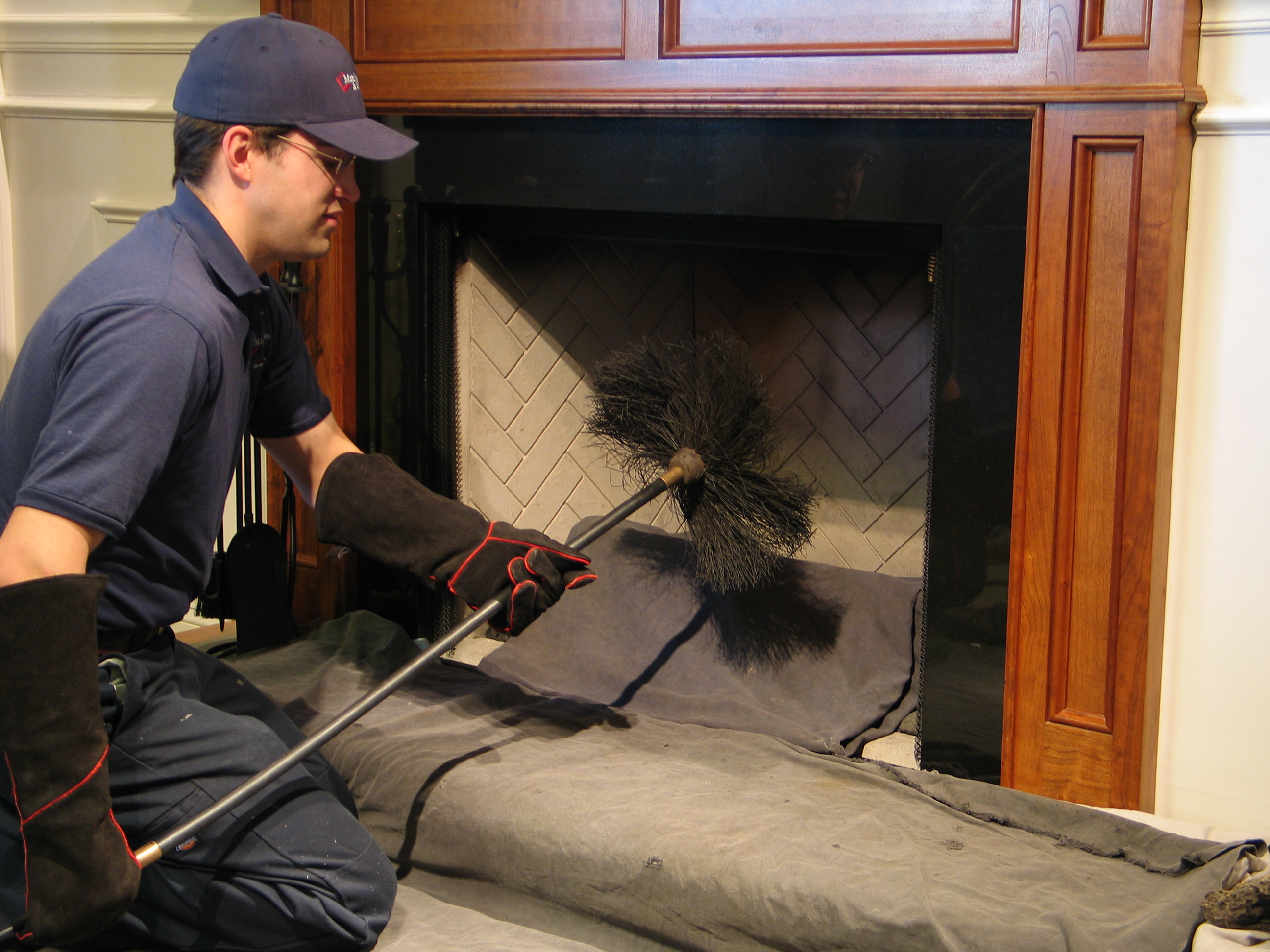 cleaning the chimney