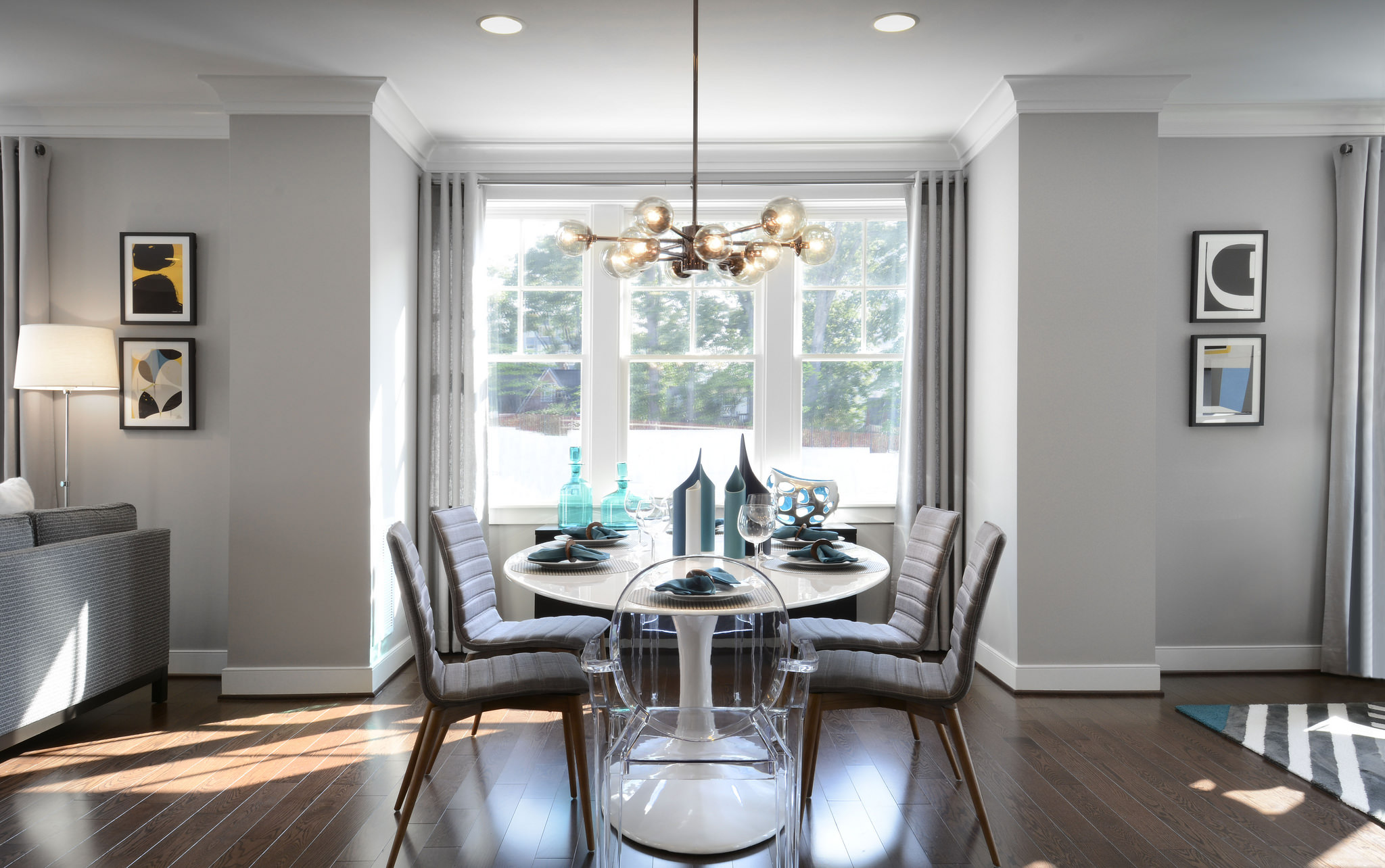 dining room with sun shine