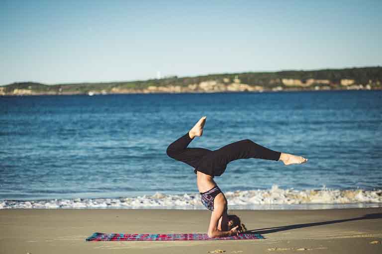 woman doing yoga