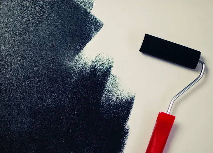 painting black paint roller
